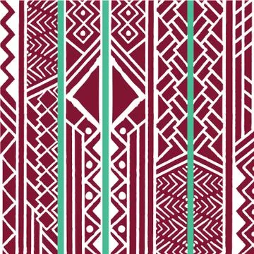 Tribal ethnic colorful bohemian pattern with geometric elements, African Stock Illustration