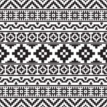Tribal ethnic pattern in black and white color. Ethnic background or frame Stock Illustration