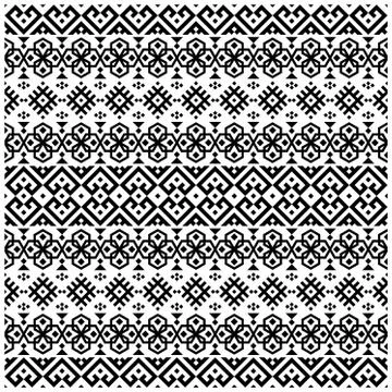 Tribal ethnic pattern in black and white color for background or frame Stock Illustration