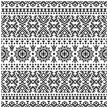 Tribal ethnic pattern in black and white color for background or frame Stock Illustration