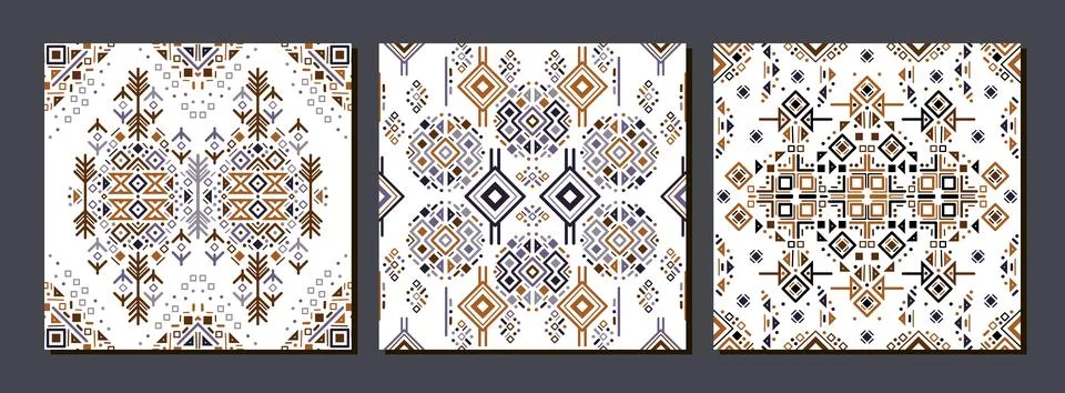 Tribal ethnic seamless pattern in Aztec style. Ikat geometric folklore ornament 库存插图