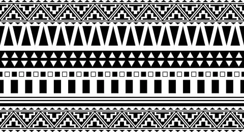 Tribal ethnic seamless pattern in black and white.  스톡 일러스트