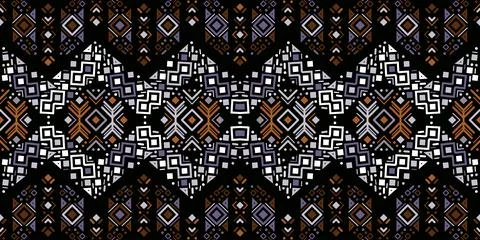 Tribal ethnic seamless striped pattern in Aztec style. Ikat geometric folk decor Illustrazione stock