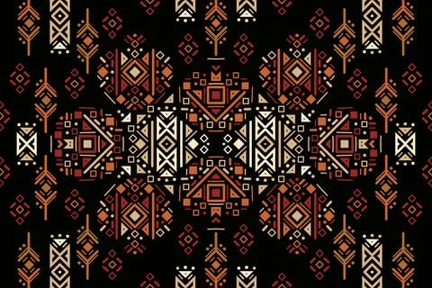 Tribal ethnic seamless striped pattern in Aztec style. Ikat geometric folk decor Stock Illustration