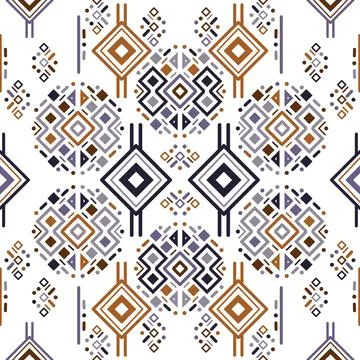 Tribal ethnic seamless striped pattern in Aztec style. Ikat geometric folk decor Stock Illustration