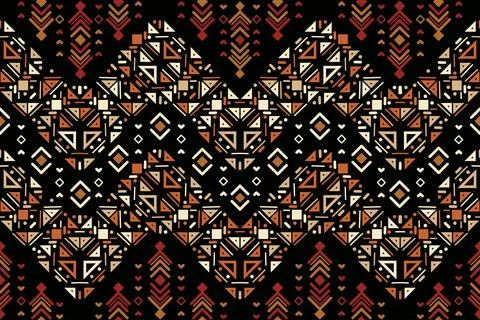 Tribal ethnic seamless striped pattern in Aztec style. Ikat geometric folk decor Stock Illustration