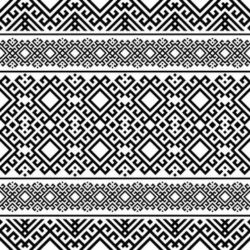 Tribal ethnic vector texture. Seamless striped pattern in Aztec style Stock Illustration