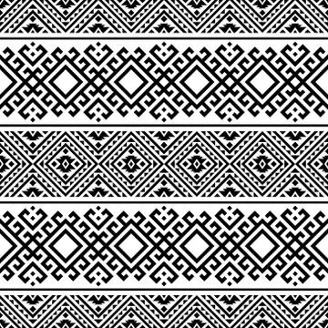 Tribal ethnic vector texture. Seamless striped pattern in Aztec style Stock Illustration