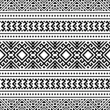 Tribal ethnic vector texture. Seamless striped pattern in Aztec style 스톡 일러스트
