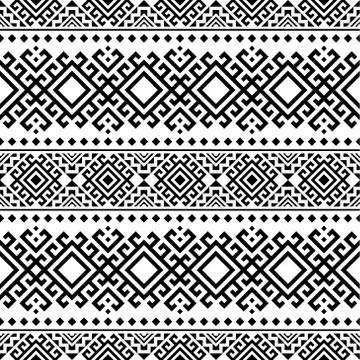 Tribal ethnic vector texture. Seamless striped pattern in Aztec style Illustrazione stock
