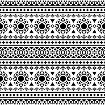 Tribal ethnic vector texture. Seamless striped pattern in Aztec style Stock Illustration