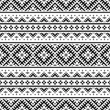 Tribal ethnic vector texture. Seamless striped pattern in Aztec style Stock Illustration