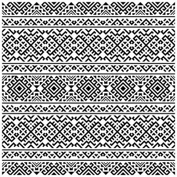 Tribal ethnic vector texture. Seamless striped pattern in Aztec style Stock Illustration