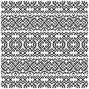 Tribal ethnic vector texture. Seamless striped pattern in Aztec style Stock Illustration