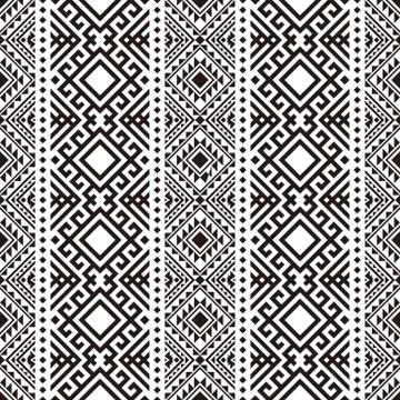 Tribal ethnic vector texture. Seamless striped pattern in Aztec style Stock Illustration