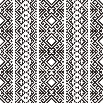 Tribal ethnic vector texture. Seamless striped pattern in Aztec style Stock Illustration