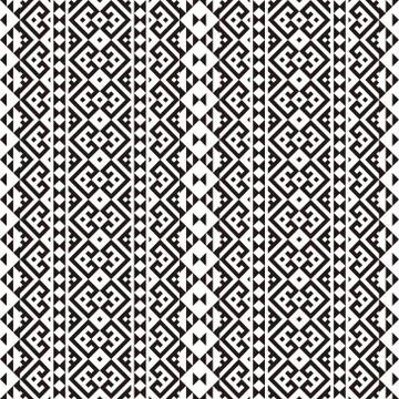 Tribal ethnic vector texture. Seamless striped pattern in Aztec style Stock Illustration