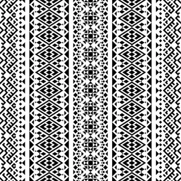 Tribal ethnic vector texture. Seamless striped pattern in Aztec style Stock Illustration