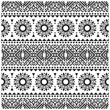Tribal ethnic vector texture. Stripe seamless pattern in Aztec style Stock Illustration