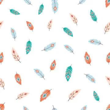 Tribal feathers pattern Stock Illustration