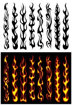 Tribal flames and elements Stock Illustration