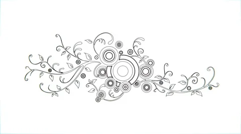 Tribal Floral Drawing animation (HD) Video stock 48013653
