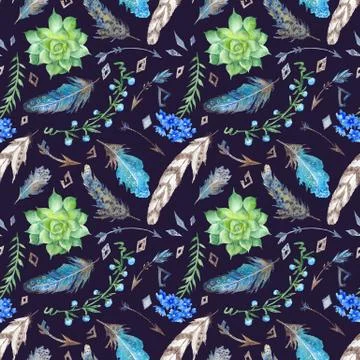 Tribal Forest Pattern Stock Illustration