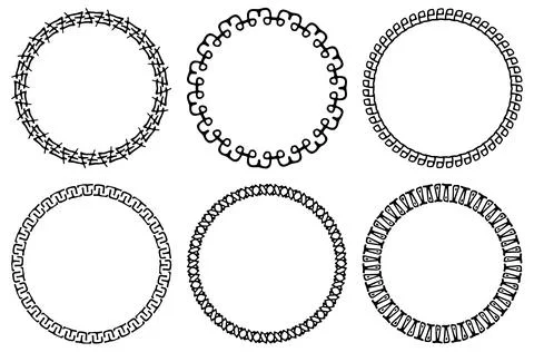 Tribal frames. Circle ethnic ornate. Round frame border. Vector Stock Illustration