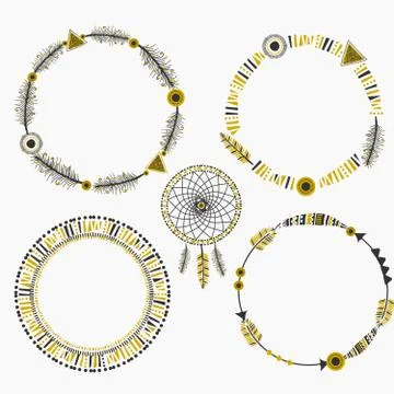 Tribal Frames Collection 스톡 일러스트