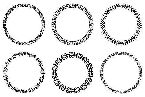 Tribal frames. Openwork circle frame border. Vector Stock Illustration