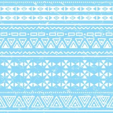 Tribal geometric aztec pattern - grunge, retro style Stock Illustration