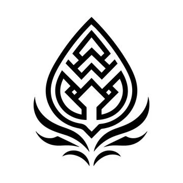 Tribal geometric emblem vector design for modern artwork Illustrazione stock