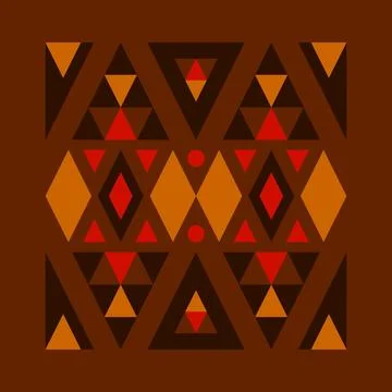 Tribal geometric pattern with triangles and diamonds in warm earth tones brown Stockillustratie