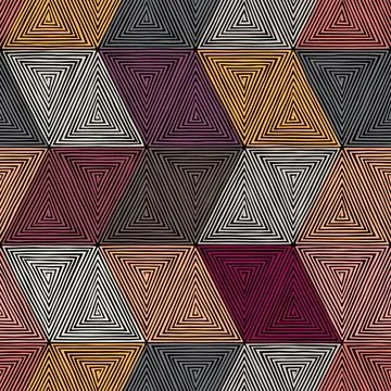 Tribal geometric  pattern with triangles. Seamless vector illustration. 스톡 일러스트