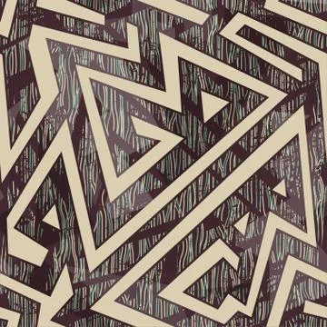 Tribal geometric seamless pattern Stock Illustration