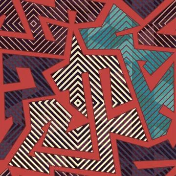 Tribal geometric seamless pattern Stock Illustration