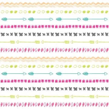 Tribal hand drawn background, ethic doodle pattern. Illustrazione stock