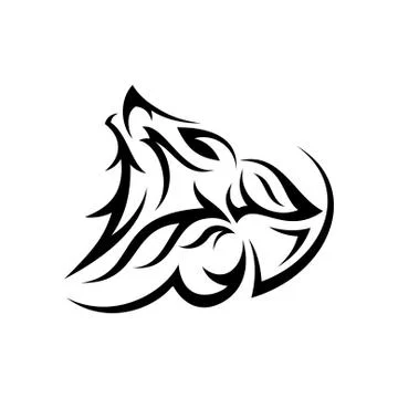 Tribal head wolf Stock Illustration