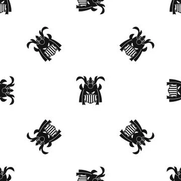 Tribal helmet pattern seamless black 스톡 일러스트
