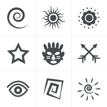 Tribal  Icons Set, Vector Design Illustrazione stock