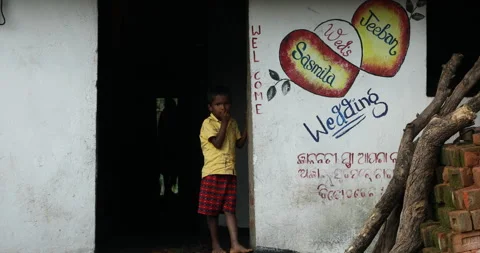 Tribal Indian poor Boy Stock Footage 293142145