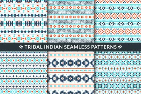 Tribal indian seamless patterns. Aztec, maya and mexican ethnic ornament Stock Illustration