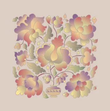 Tribal life tree pattern. Ukraine traditional peasant style motif. folk style Illustrazione stock