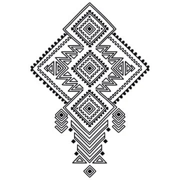 Tribal line shapes. Ethnic pattern. Sacred geometry print in african, mexican Stock Illustration