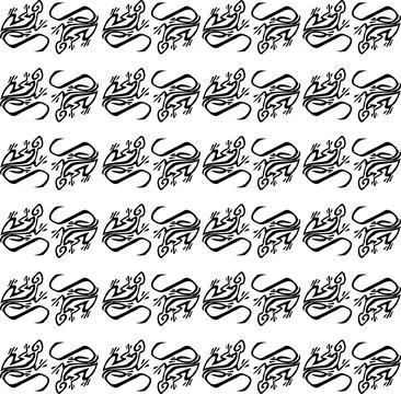 Tribal Lizard Pattern Seamless Repeating Background Illustrazione stock