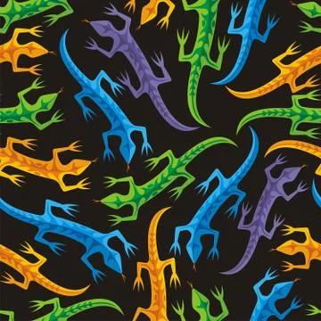 Tribal Lizards Pattern Stock Illustration