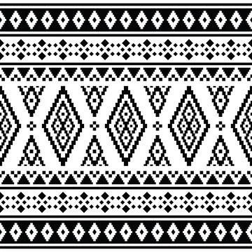 Tribal motifs design pixel pattern. Geometric abstract seamless ethnic pattern. Stock Illustration