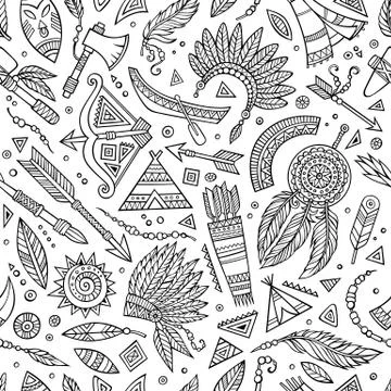 Tribal native ethnic seamless pattern イラスト素材