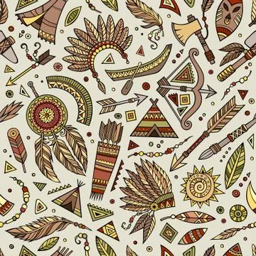 Tribal native ethnic seamless pattern Stock Illustration