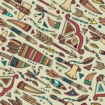Tribal native ethnic seamless pattern Stock Illustration
